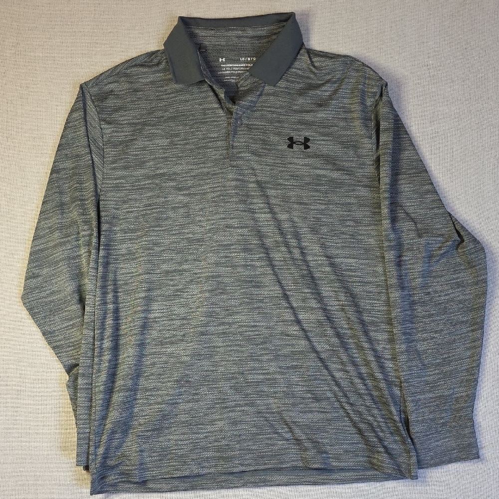 Under Armour Men's Heathered Gray Polo Shirt